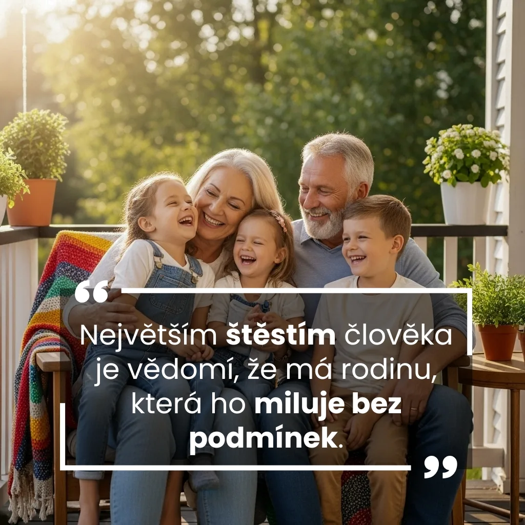 Největším štěstím člověka je vědomí, že má rodinu, která ho miluje bez podmínek.
