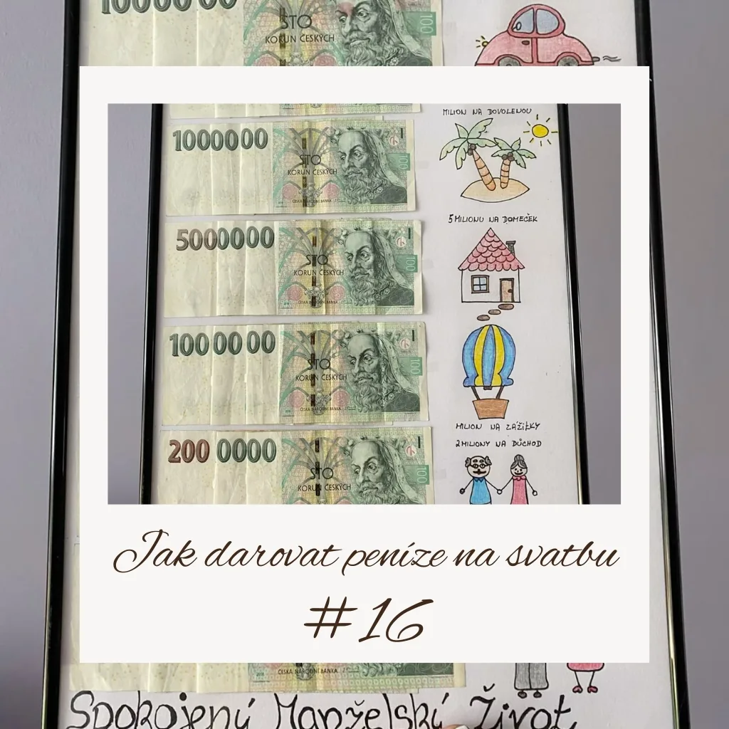 Rám s „miliony“ pro spokojený manželský život - nápad jak darovat peníze na svatbu