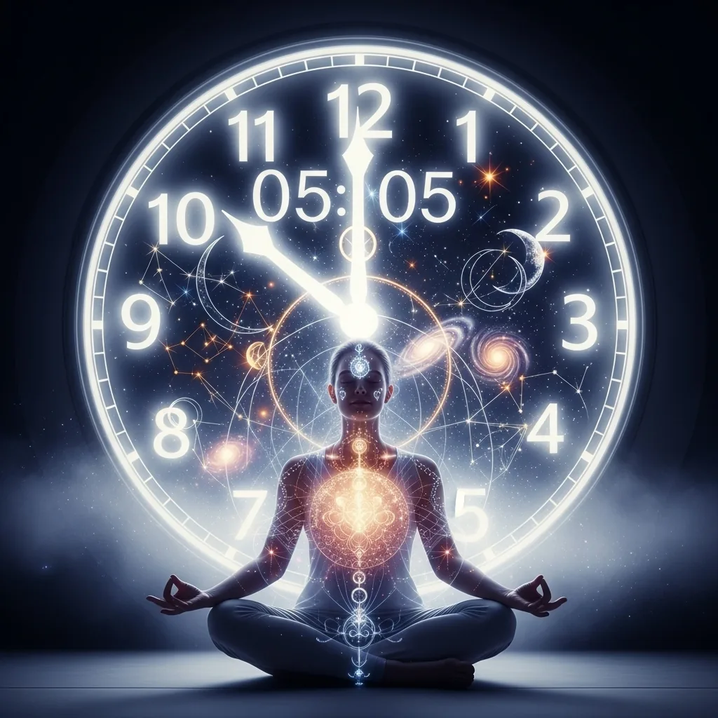 Andělské číslo 05:05 na hodinách