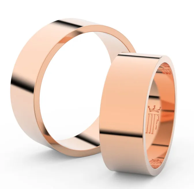 Jednoduché snubní prstýnky z růžového zlata