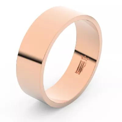 Jednoduchý snubní prsten z růžového zlata bez kamene